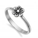 .925 Sterling Silver Ring size 10 Flower Plumeria Rose ring Kids Ladies New p76