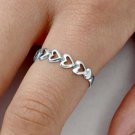 .925 Sterling Silver Ring size 6 Heart Midi Knuckle Fashion Kids Ladies New bb51