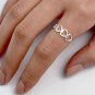 .925 Sterling Silver Ring size 8 Heart Midi Knuckle Hearts Ladies Thumb New q03