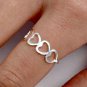 .925 Sterling Silver Ring size 8 Heart Midi Knuckle Hearts Ladies Thumb New q03