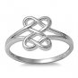 .925 Sterling Silver Ring size 5 Celtic Heart Irish Infinity Knot Love New p80