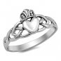 .925 Sterling Silver Ring size 8 Celtic Heart Irish Claddagh Midi Ladies New p77