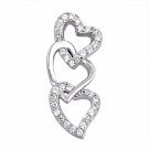 .925 Sterling Silver Sophisticated CZ Heart Love Pendant New d34