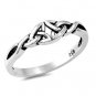 .925 Sterling Silver Ring size 10 Celtic Heart Irish Infinity Knot Triad New p51