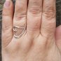 .925 Sterling Silver Ring size 9 Heart Midi Knuckle Ladies Thumb Huge New pp11
