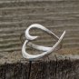 .925 Sterling Silver Ring size 9 Heart Midi Knuckle Ladies Thumb Huge New pp11
