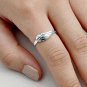 .925 Sterling Silver Ring size 7 Angel Wing Midi Knuckle Wings Ladies New p86