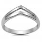 .925 Sterling Silver Ring size 5 Chevron Midi Knuckle Ladies Womens Kids p90