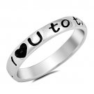 .925 Sterling Silver Ring size 9 Love You Moon and Back Midi Knuckle Kids j01