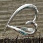 .925 Sterling Silver Ring size 8 Heart Midi Knuckle Ladies Thumb Open New pp11