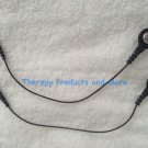 (2) Electrode Lead Wires Black PIN-TO-SNAP w/ 2mm male pin connector