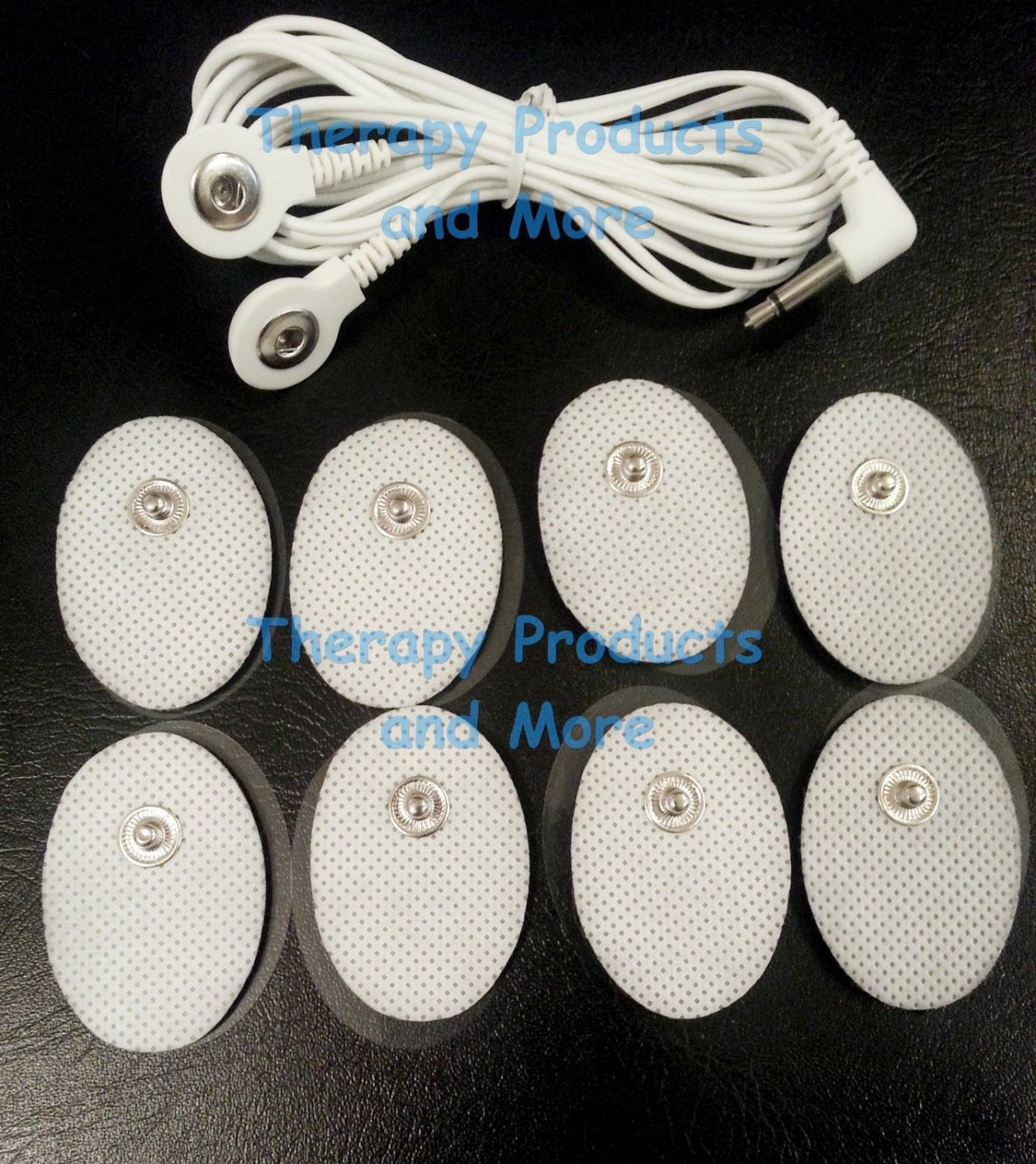 ELECTRODE LEAD CABLE (3.5mm Plug) + 8 OVAL MASSAGE PADS FOR TENS, IFC