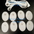 ELECTRODE LEAD CABLE (3.5mm Plug) + 8 OVAL MASSAGE PADS FOR TENS, IFC EMS ESTIM ELECTRODE LEAD CABLE (3.5mm Plug) + 8 OVAL MASSAGE PADS FOR TENS, IFC EMS ESTIM