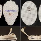 +BONUS!+ REPLACEMENT ELECTRODE MASSAGE PADS LARGE (20)+(2) 2.5MM LEAD CABLES +BONUS!+ REPLACEMENT ELECTRODE MASSAGE PADS LARGE (20)+(2) 2.5MM LEAD CABLES