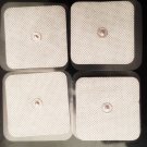 XL WIDE SQUARE SNAP ELECTRODE MASSAGE PADS (4) FOR DIGITAL MASSAGER, TENS, EMS
