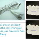 COMPATIBLE 3.5mm LEAD CABLE for OMRON PM3030, HV-F127, HV-F128, w/ (14) PADS COMPATIBLE 3.5mm LEAD CABLE for OMRON PM3030, HV-F127, HV-F128, w/ (14) PADS