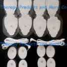 2 ELECTRODE LEAD CABLE COMBO (3.5mm Plug) + MASSAGE PADS (8LG + 8OV)FOR EROSTEK