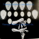 PAIR 4 WAY ELECTRODE CABLES(3.5mm)+ 6LG+6SM OVAL PADS for TENS DIGITAL MASSAGER