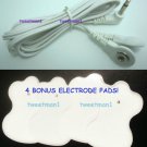 +BONUS PADS!+ 2 ELECTRODE LEAD WIRE Cables 3.5mm for Digital Massager TENS Snap