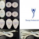 2 ELECTRODE LEAD CABLE (2.5mm) +4LG +4SM OVAL +4SM PADS FOR TENS THERAPY MACHINE