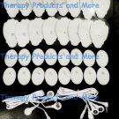 PAIR 4 WAY ELECTRODE LEAD CABLES(3.5mm)+16 LG+16 OVAL PADS FOR EROSTEK ESTIM EMS