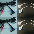 TWO (2) Electrode Cables for TENS 3000, 7000 Massagers - USE SNAP OR PIN PADS!