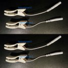 4 EAR CLIP CLAMP ELECTRODES to 2mm FEMALE for TENS ELECTROTHERAPY MASSAGER
