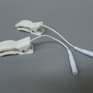 2 EAR CLIP CLAMP ELECTRODES to 2mm FEMALE for ESTIM ELECTROTHERAPY UNIT TENS NEW