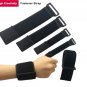 4 pc Set - Hook and Loop Elastic Fastening Cable Strap Ties Band Black Nylon