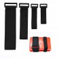 4 pc Set - Hook and Loop Elastic Fastening Cable Strap Ties Band Black Nylon