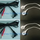 2 Electrode Cables + Adapters  for iReliev ET-7070 ET-1313 Use Snap OR Pin Pads!