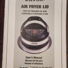 ZAVOR air fryer lid manual