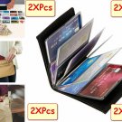 2 Pcs Wonder Wallet Slim RFID Leather Wallets As Seen on TV Black