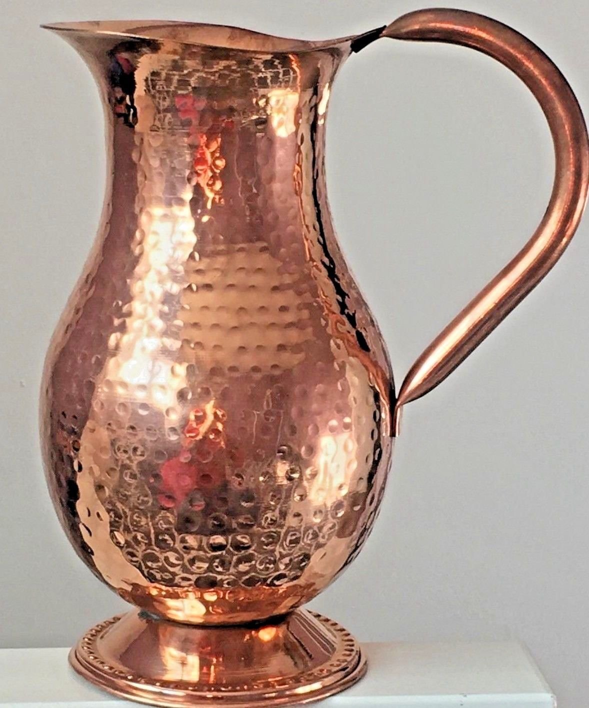 2 Pure Copper Jug (in/ out) Copper Pitcher 50 oz Ayurveda Yoga Health