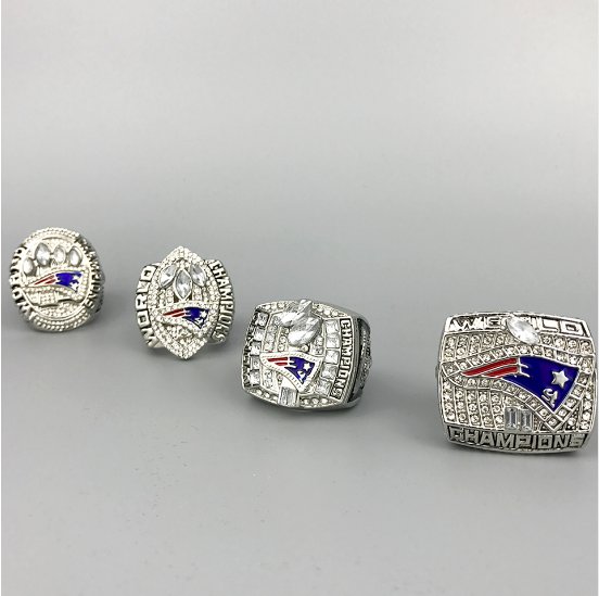 New England Patriots Super Bowl Replica World Championship Ring Set 4 ...