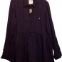 American Eagle Outfitters baby doll shirt XL black blouse top casual work new