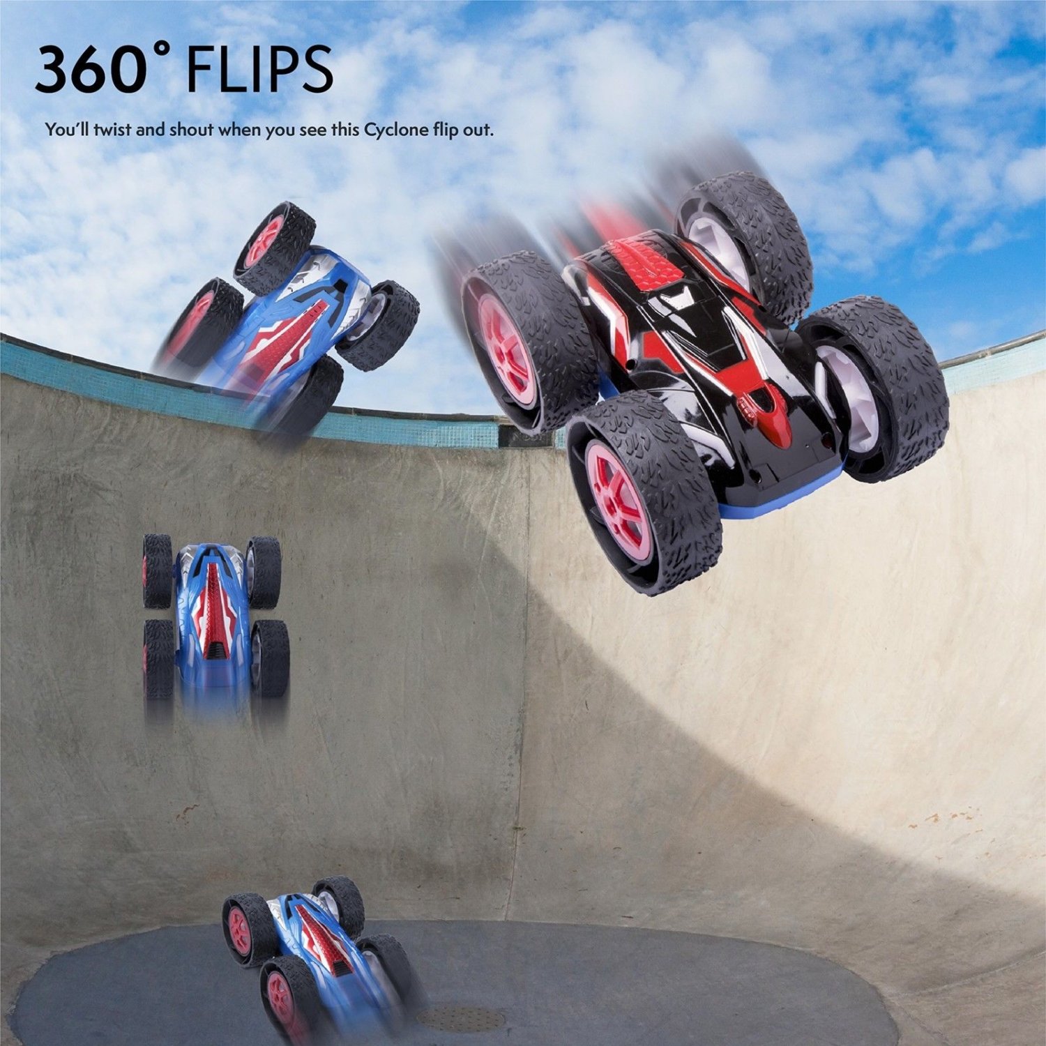 cyclone double sided flipping rc car