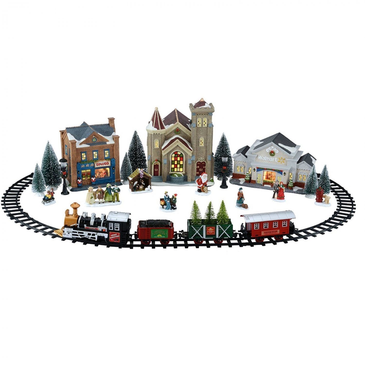 Train Set Holiday Christmas Village Battery Operated Decor Home Engine NEW