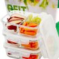 Meal Prep Glass Containers 3 Compartment 3 Pack) Food Storage Kitchen Reusable