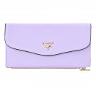 Women Slim Wallet Large Luxury Purple Genuine Leather Purse Clutch Card Holder
