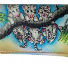 Genuine leather money card organizer Large Womens Luxury Coin Purse Hand Painted