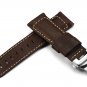 24mm Genuine Calf Leather Military Watch Band W/ Polished Deployant for Panerai