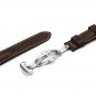 24mm Genuine Calf Leather Military Watch Band W/ Polished Deployant for Panerai