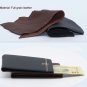 Pazaro Mens Wallet Natural Genuine Leather Slim Bifold Wallet Brown Color