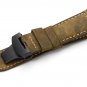24mm Vintage Assolutamente Calf Leather Watch Band Black PVD Steel