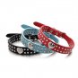 Smoosky Pet Genuine Leather Adjustable Rhinestones Heart Dog Chain Traction Dog