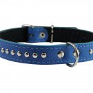 Genuine Leather Studded Padded Dog Collar 15"x5/8" Wide Fits 10"-13" Neck, Pomer