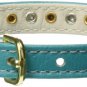 Mirage Pet Products 3/8-Inch Pearl and Clear Crystals Pet Collar, Size 10, Turqu