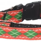 Mirage Pet Products Christmas Argyle Nylon Ribbon Collar, Small