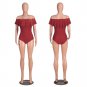 Women's Off Shoulder Swimsuit Ruffle Leotards Swimwear Rompers Jumpsuits M